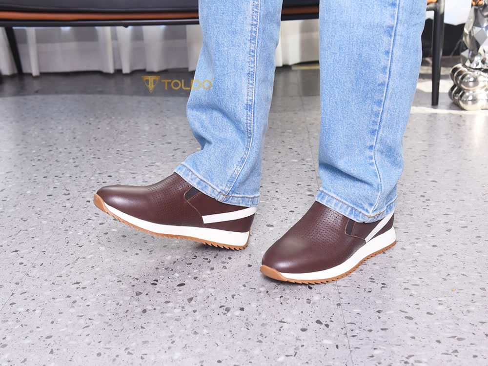 Giày cao nam 8cm màu nâu đế hai lớp 3